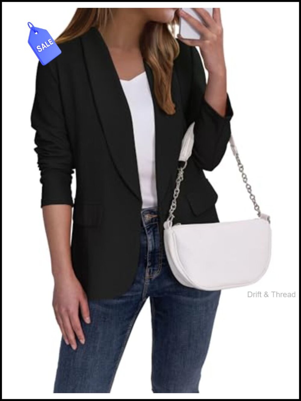 Women's Slim Fit Open Front Blazer Business Casual Work Suit Jacket